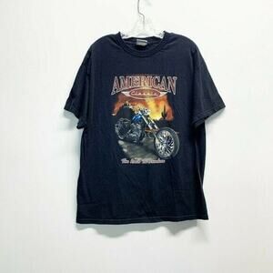 National heritage Motorcycle America classic black  t shirt sz Large